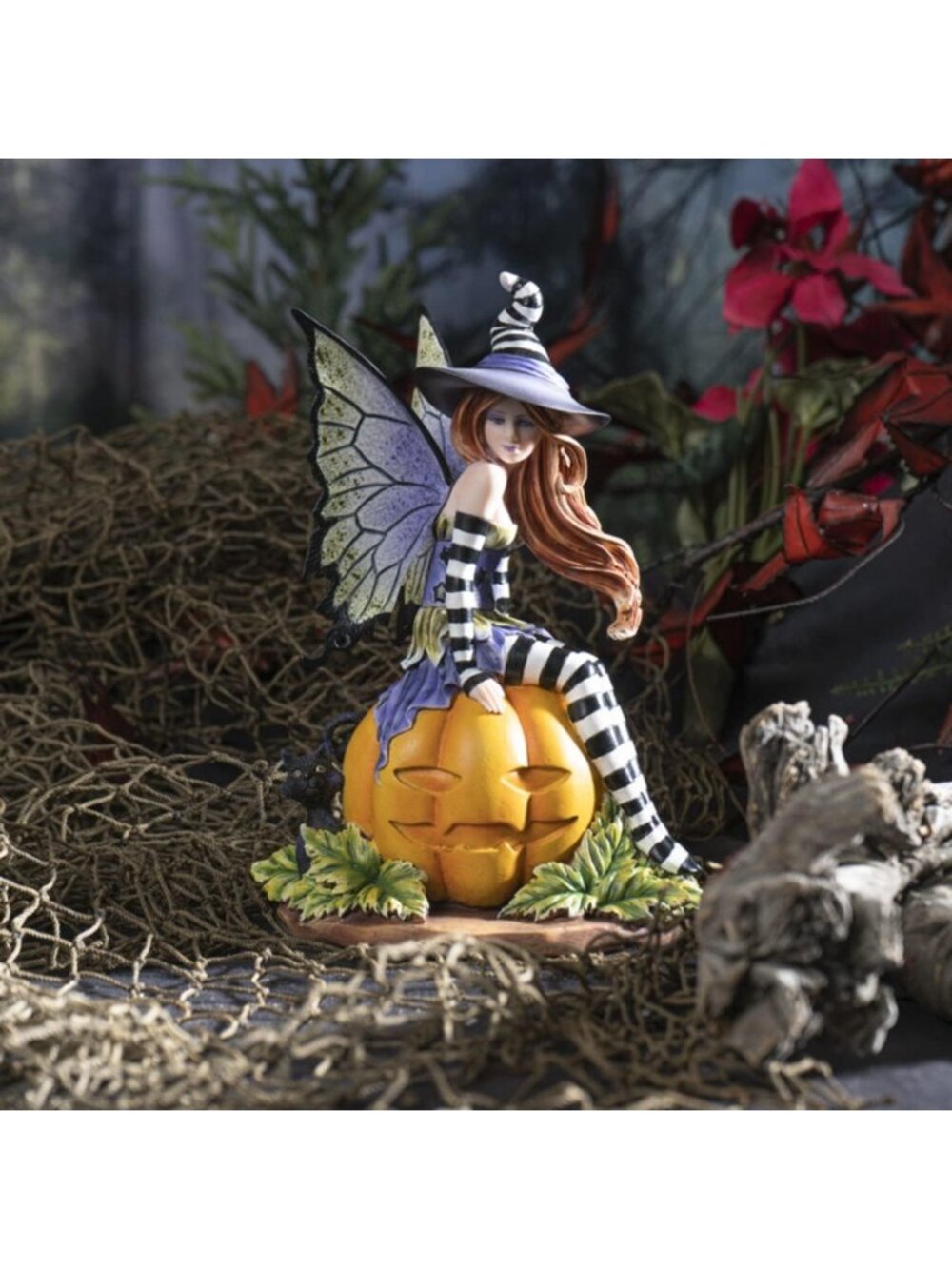 Fairy Witch Pumpkin Figurine for Indoor/Outdoor Decor, Halloween & Fairy - Picture 2 of 7